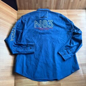 Nautica Men's Classic Fit Long Sleeve Heritage Logo Button-Down ShirtXL, vintage